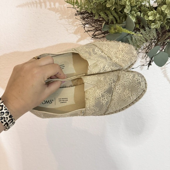 TOMS Alpargata Rope Espadrille Slip On Beige Flats Casual Womens slightly narrow - Picture 4 of 9